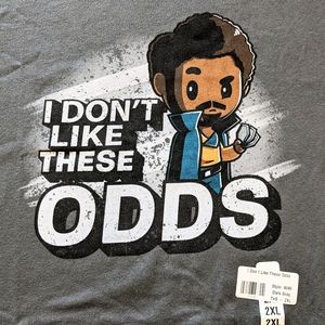 TeeTurtle 🐢 Star Wars ✨ Lando "I DON'T LIKE THESE ODDS" 🛸 2XL T-Shirt